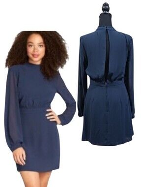 Modcloth Mock Neck Chiffon Mini Dress